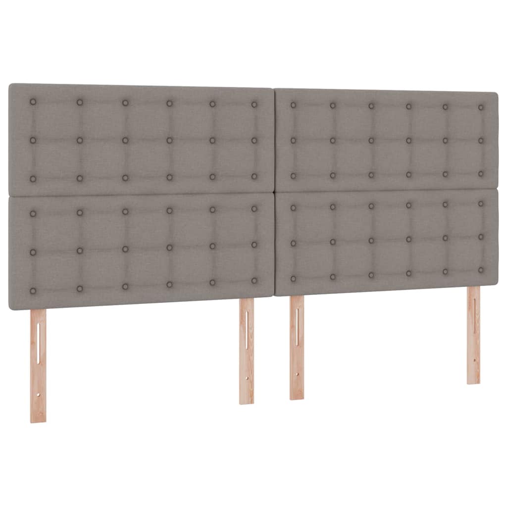 LED Storage Bed with Mattress Taupe 200 x 200 cm Fabric