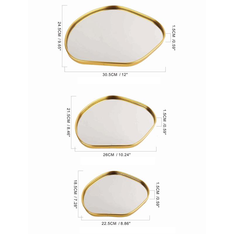 1Pc Potato-shaped Light Luxury Home Table Decoration Gold Nordic Shooting Props Jewelry Mirror Tray