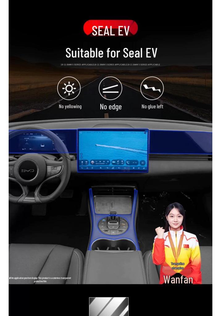 Transparent Interior Film for BYD Seal EVI Console Screens - Fits 25 Models