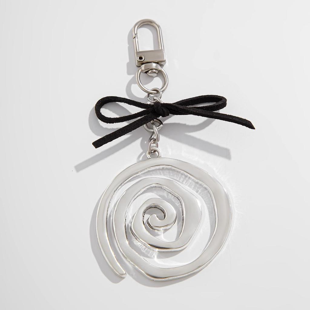 European & American Spiral Pendant Keychain with Original Design and Korean Velvet