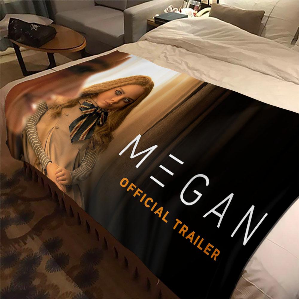 2023 M3GAN Horror Movie Throw Blanket Mysterious Character Soft Plush Fleece Lightweight Couch Bed Funny Halloween Friend Gift
