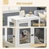 PawHut Hundekäfig freistehender Hundekäfig mit abnehmbarem Kissen schwarz und weiß Stahl - 94 x 60 x 71,5 cm