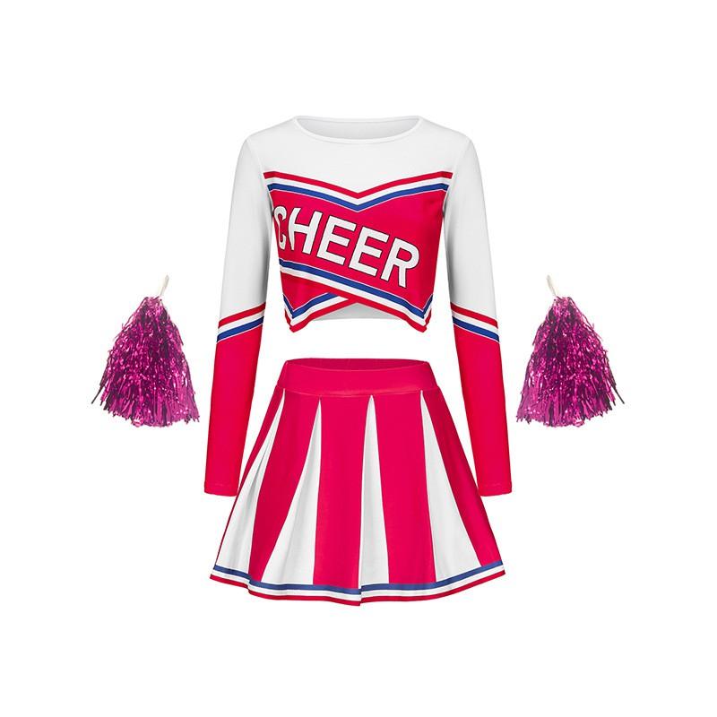 Kids Cheerleading Uniform Set Athletic Gymnastics Dance Performance Outfit Childrens Competition Costume