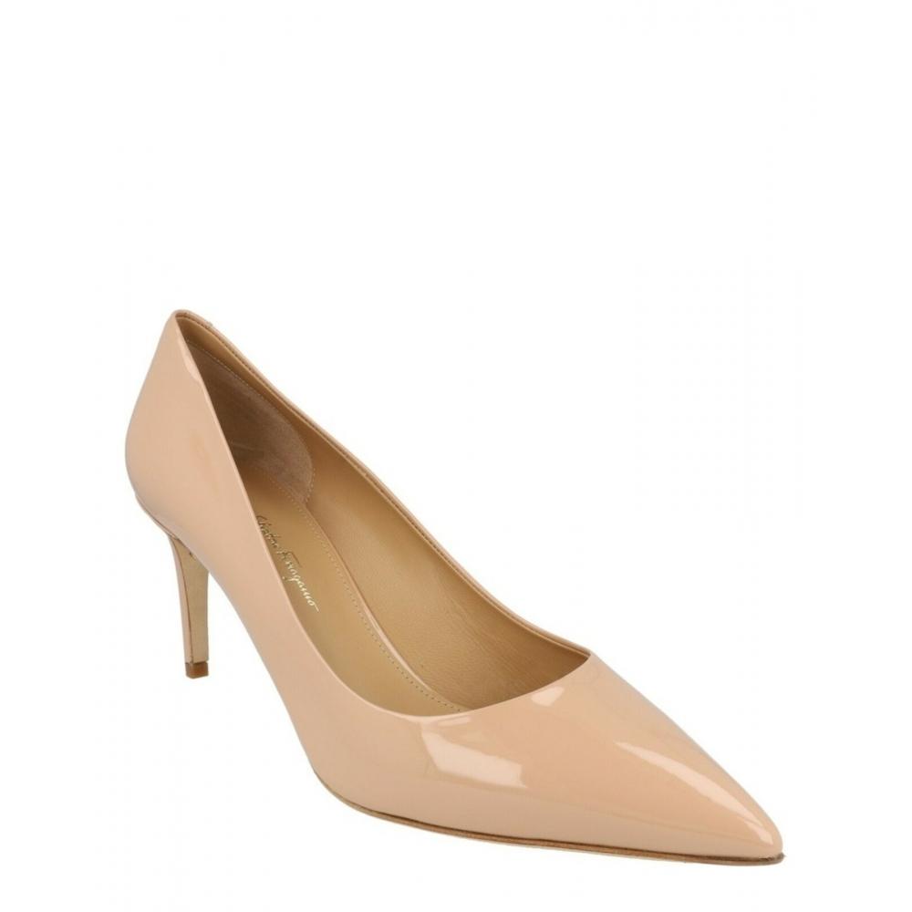 Ferragamo Ilary  Patent Leather Pumps   Narrow Width Neutrals