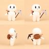 White Forager Square Man With Sickle Plush Toy Game Stuffed Doll 20cm Decoration