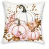 Adorable Pink and White Pumpkin Floral Decorative Pillow Covers - Hello Pumpkin Design Sofa Cushion Cover Home Room Decoration