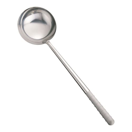 

Endo Shoji Large Silver Chinese Ladle, All Stainless Steel, Blasted, for Commercial Use, ATYC101