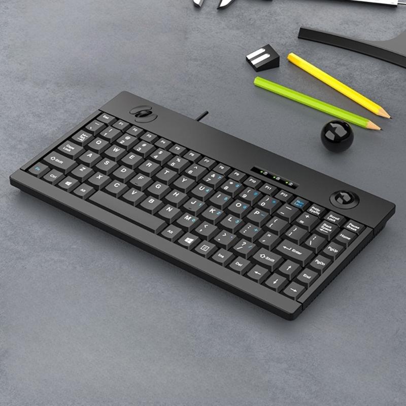 Industrial 88Key Slim Profile Keyboards With Opticals Trackings Ball 3 Button Mouse Ergonomic Waterproof USB Wireds Design