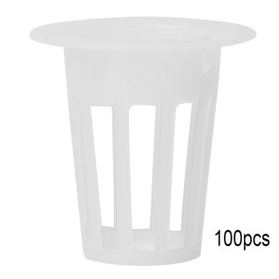 100Pcs Greenhouse Hydroponics Mesh Pot Soilless Cultivation Plant Flower Growing BasketWhite