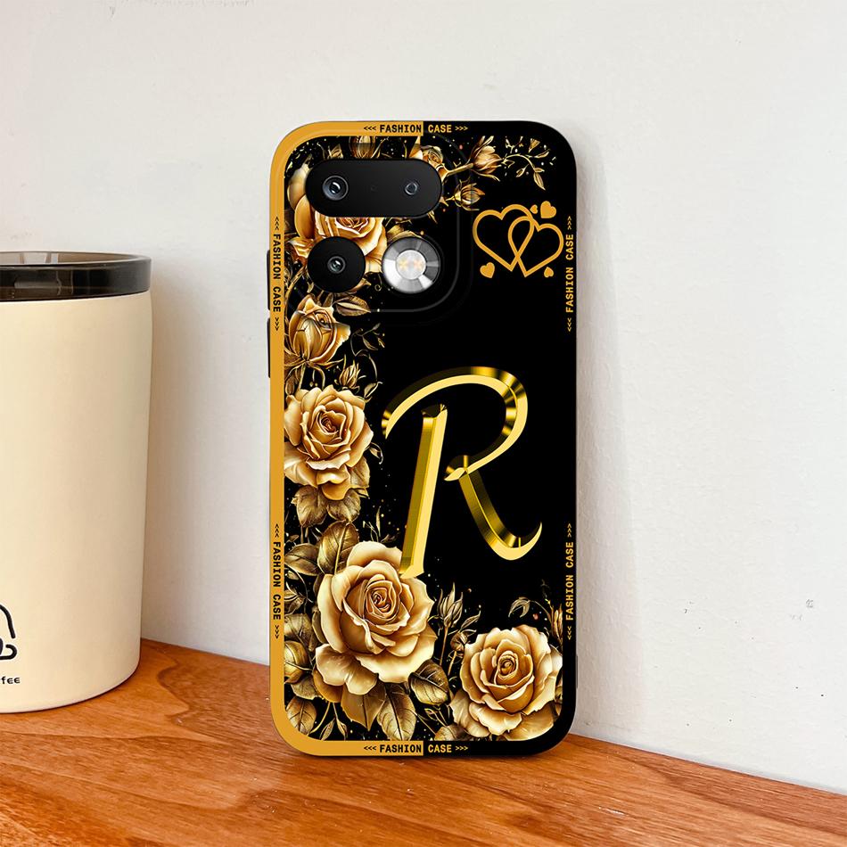 

Phone Case For Realme 16 Pro Plus 5G Pretty Rose Letter Lightweight Funda For Realme 16Pro+ Anti Drop Soft Liquid Silicone Shell realme 16 Pro
