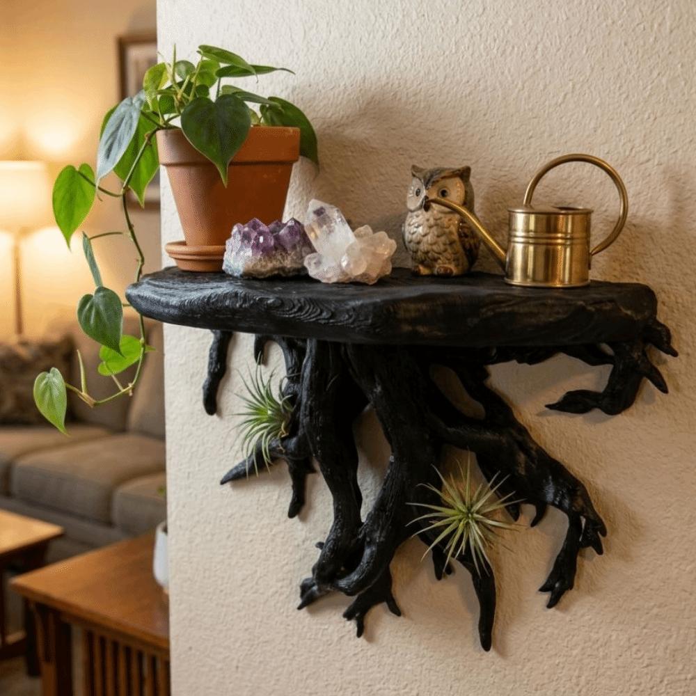 Plastic Tree Root Shaped Wall Rack 3D Printed Storage Stand Wall Mount Display Rack Bedroom Decor