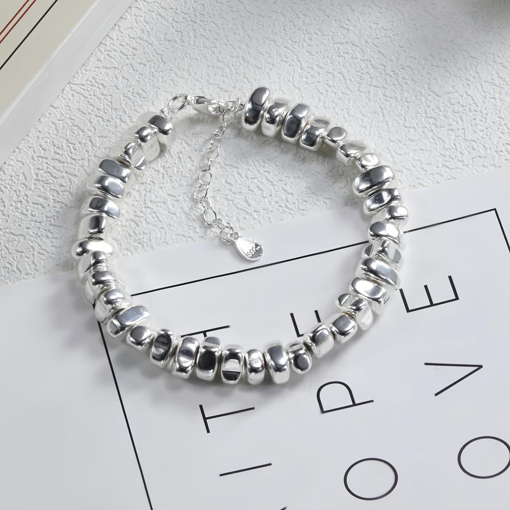 VENTFILLE 925 Sterling Silver Star Bracelet Fashion Korean Five-pointed Star Crystal Double Bracelet