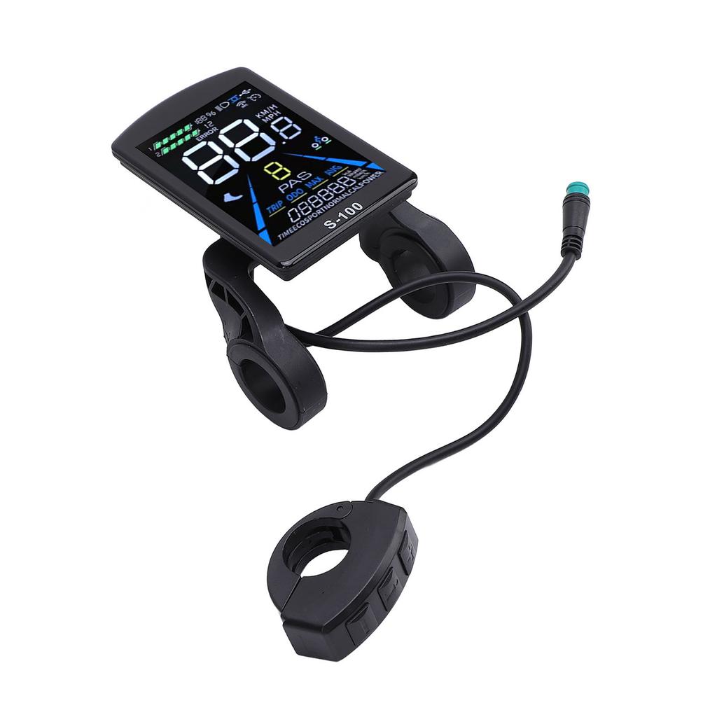 Electric Bike LCD Display 24V 36V 48V 60V 72V Universal 5 Pin Water Resistant Connector S100 Panel