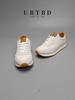 European Luxury Men's Genuine Leather Casual White Shoes - Trendy Summer Forrest Gump Style