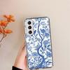 Blue white Porcelain Pattern Clear Phone Cases for Samsung S26 Ultra Galaxy S25 Edge S24 S23 FE S21 Plus S20 S22 S10 Cover Patte