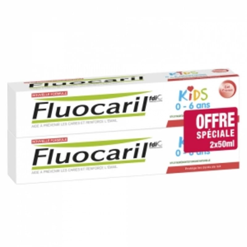 Fluocaril Strawberry Kids Toothpaste 2x50ml (ages 0-6)