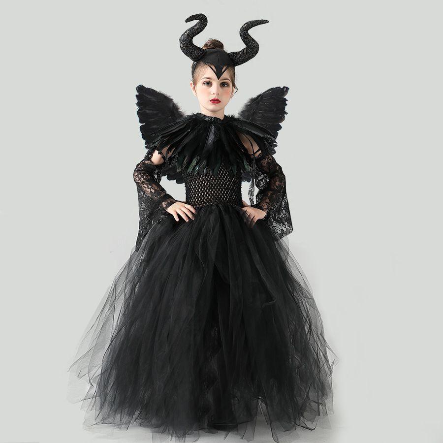 Maleficent Angelina Jolie Cosplay Kostuum Jurk Halloween Feest Outfit Voor Kinderen