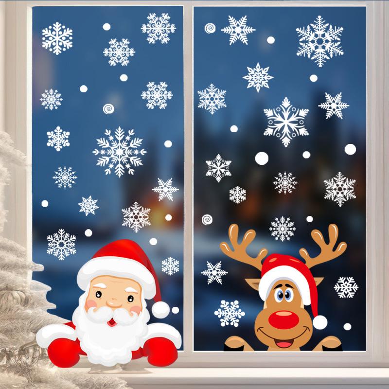 2025 Best-Selling Double-Sided Christmas Window Stickers - Static Cling for Glass Doors and Walls.