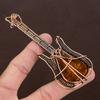 Baltic Amber Handmade Copper Wire Wrap Guitar Pendant 4.53" Q6K50