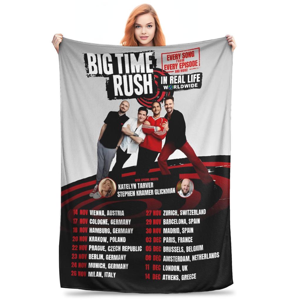 BTR In Real Life Worldwide 2025 Tour Blanket Quality Warm Throw Blanket Winter Kids Outdoor Fluffy Bedspread