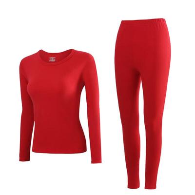 Women's Festive Chinese Red Thermal Underwear Set