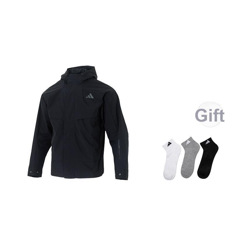 adidas Modern Tech Warm Locker Wasserabweisend Winddicht Kapuzen-Reißverschluss Langarmjacke Herrenjacken Schwarz KB7624