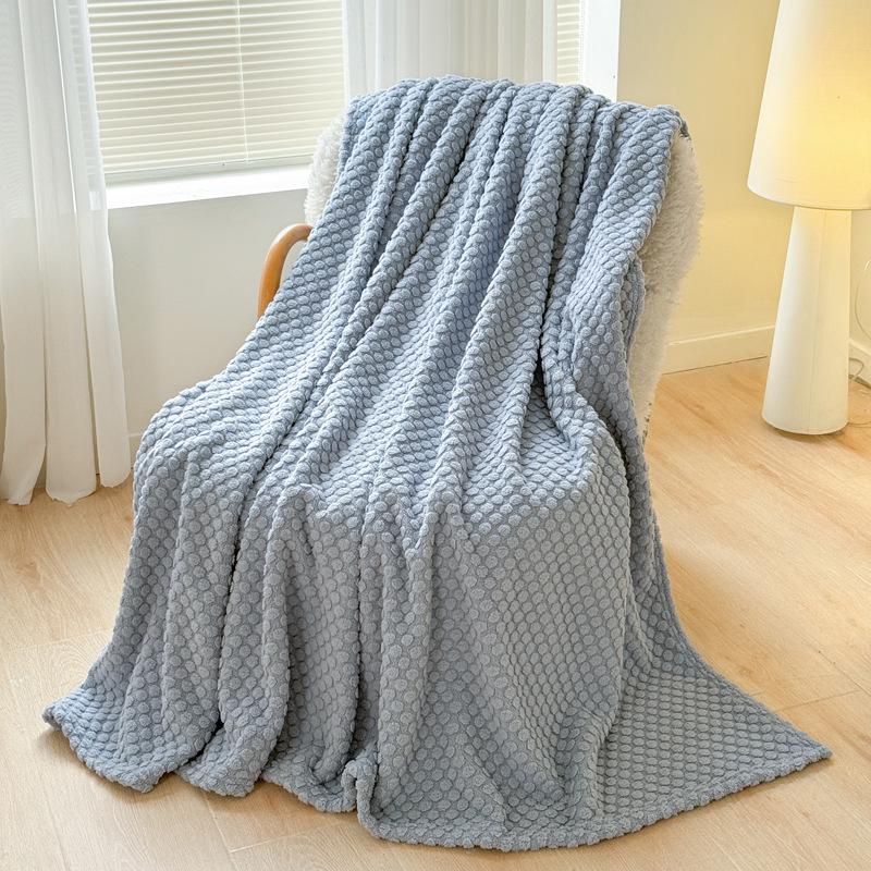 

Четыре сезона Фланелевый Жаккардовый Точечный Бархатный Плед для дивана 180x200 cm океан синий