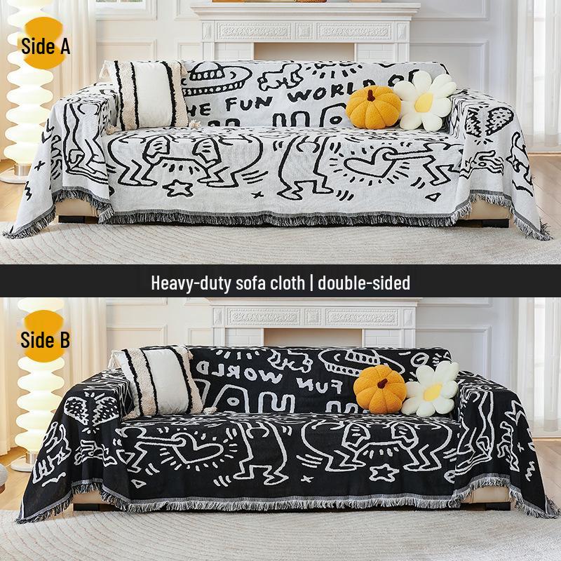 Nordischer Stil Vier Jahreszeiten Sofabezug: Rutschfest, Kratzfest, Vollständige Abdeckung Handtuchdecke.