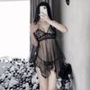 Alluring Lace Mesh Temptation Nightgown Set - Plus Size Sling 1192