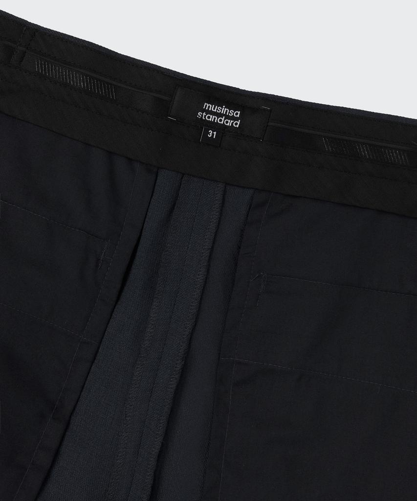 MUSINSA STANDARD Cool Touch Semi-Wide Hidden Banding Slacks [Navy]