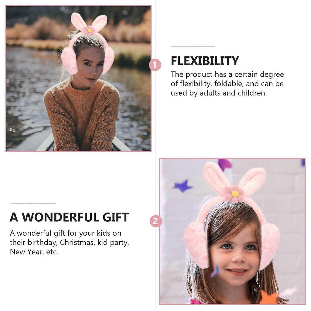1pc Lovely Winter Earmuff Adorable Rabbit Ear Modeling Plush Warm Earmuff