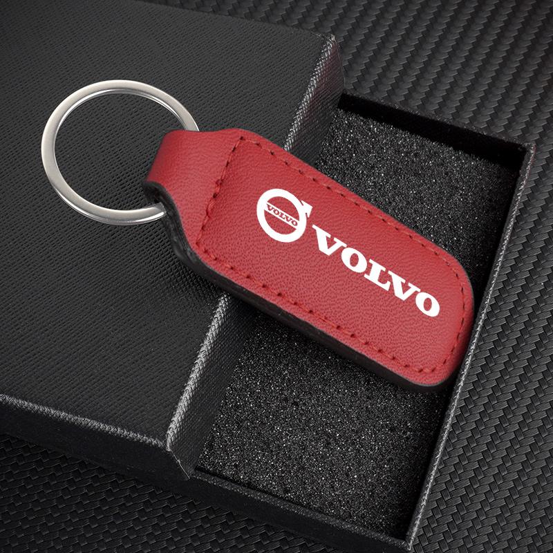 hpwfk5 High-Grade Leather Keychain Ultra-Clear Printing Metal Keychain Car Accessories For Volvo XC90 S60 V40 XC60 S80 S40 V70 V50 S90