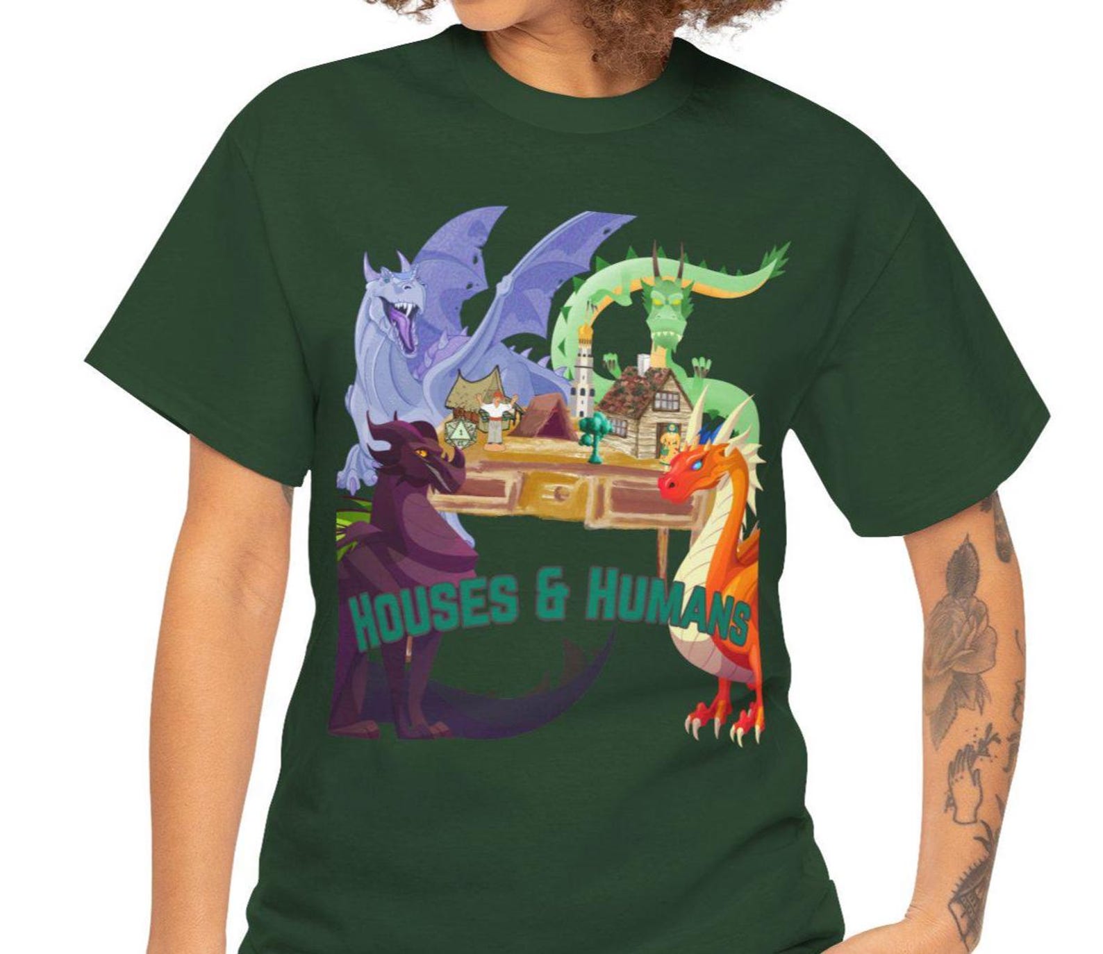 Dungeons and Dragons Houses and Humans TShirt, Gamer Gear Enthusiasts, Gift for D&D Players, Comic Con Apparel, Nerdy Shirt S