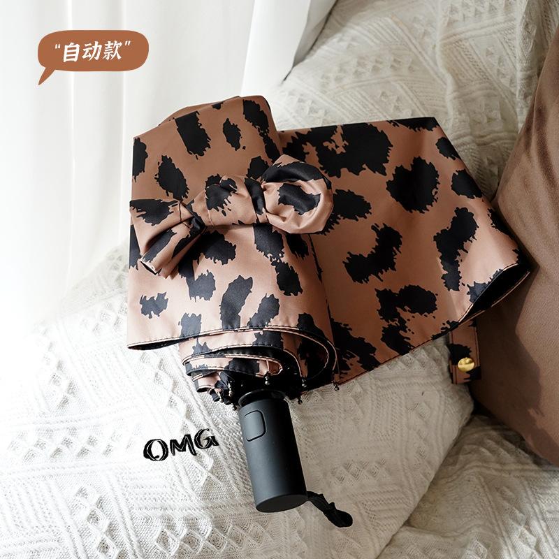 

Женский автоматический зонт с леопардовым принтом для путешествий на открытом воздухе, мужской зонт от дождя и солнца, три складных зонта от солнца, Parapluie