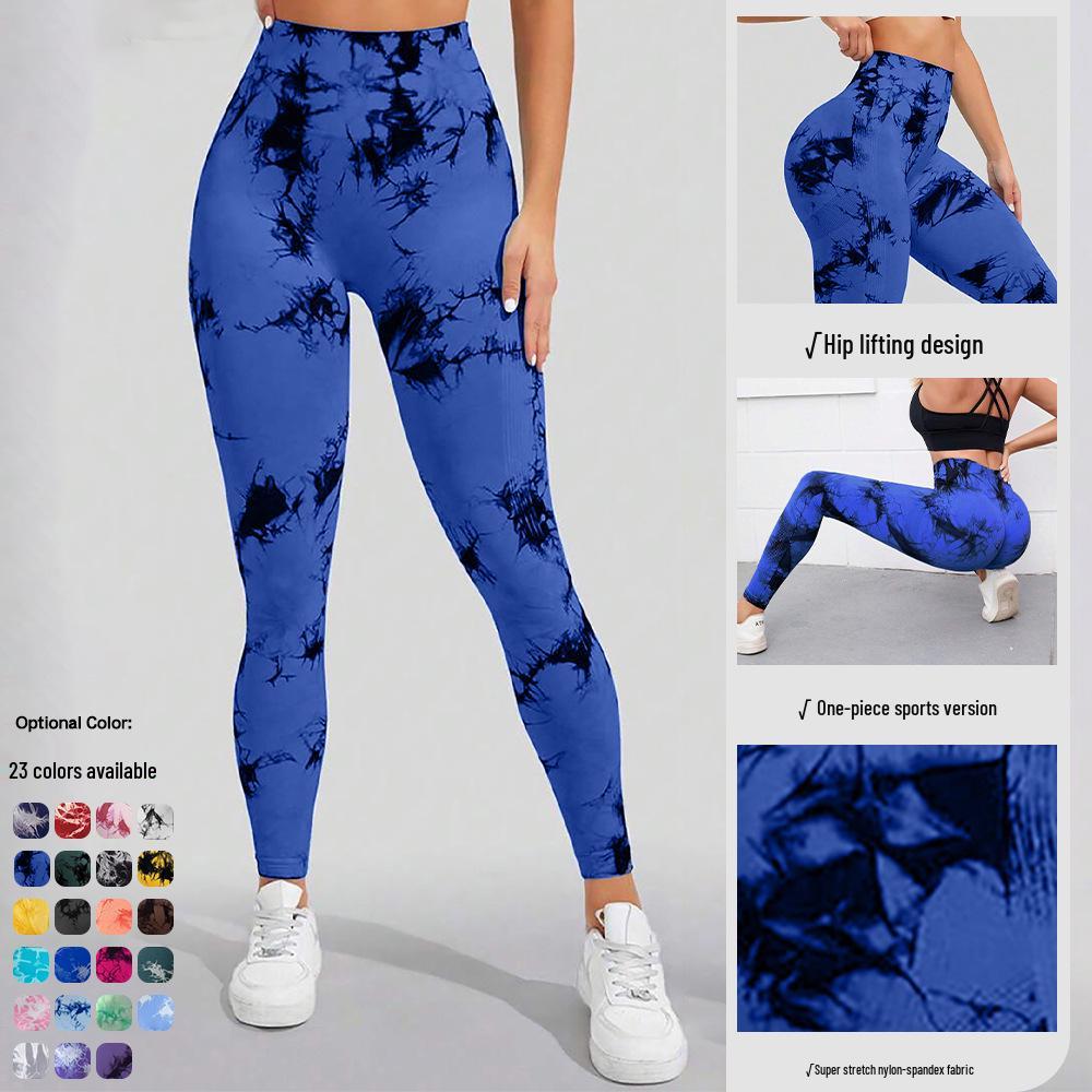 Leggings de Yoga Taille Haute Tie-Dye pour Femmes - Pantalon de Sport Sans Coutures Push-Up