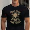 Black ROAD RASH BORN TO RIDE Graphic Moto Cotton T-Shirt New  Casual O-neck Short Sleeve Tees