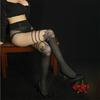Women Pantyhose Mesh Hollow Out Transparent Lace Inside Wear Black Stretchy Open Crotch Stocking for Sleeping