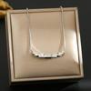Women's Silver Titanium Steel Necklace with Micro-Inlaid Zircon - Elegant, Durable Clavicle Chain Jewelry