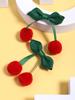 Hair Clips New Red Cherry Hair Bow for Girls Children Party Vaction Hairpins Korean Style Barrettes Girls Sweet Hair Accessories