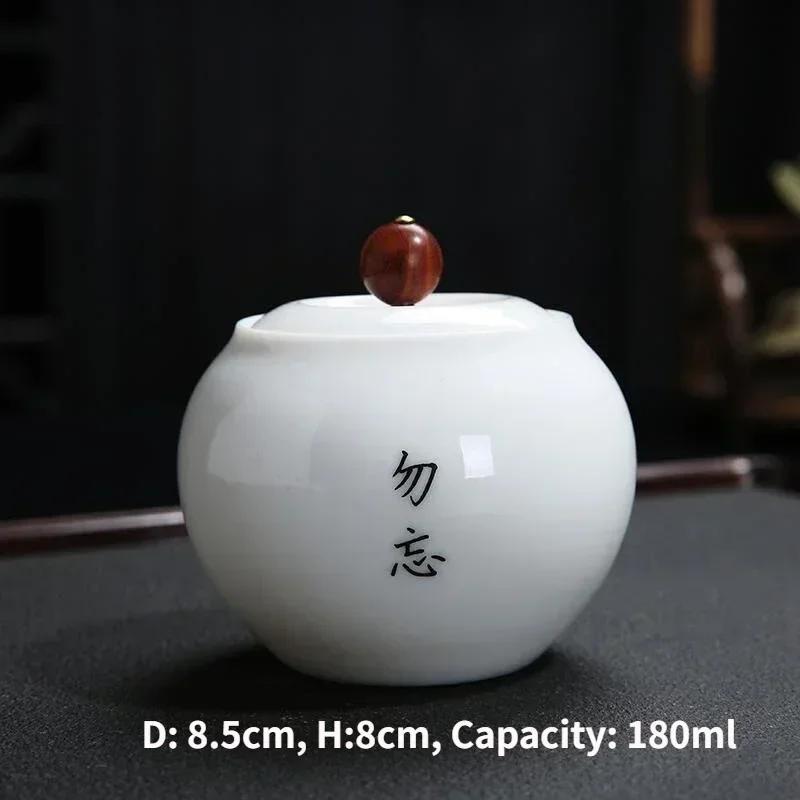 Canister for Loose Tea, Chinese Porcelain Puer Tin, Caddy, Ceramic Canister, Airtight Coffee, Household Jar, Storage Container