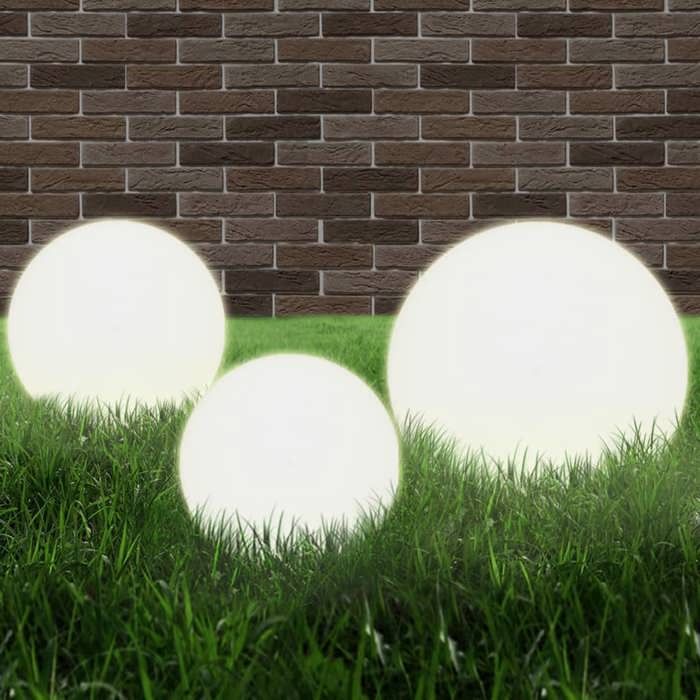 Lampe - vidaXL - Jeu de lampes boule LED - 20/30/40 cm - PMMA - Extérieur