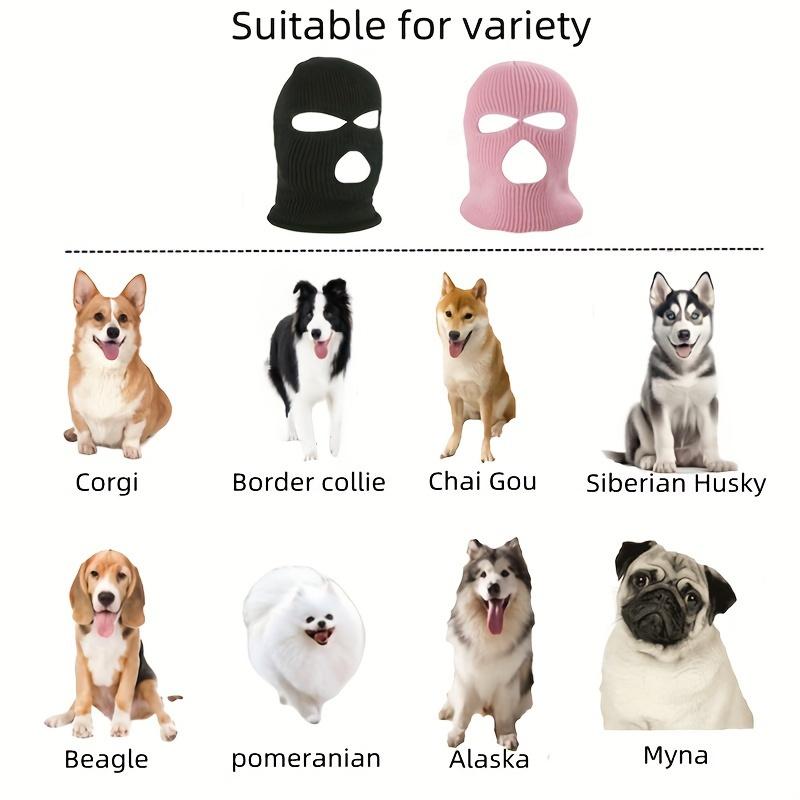 1pcs Quirky Dog Mask, Knitted Dog Ears Warm Hat Dog Thief Mask Fun Pet Role Play Suitable for Medium and Large Dogs