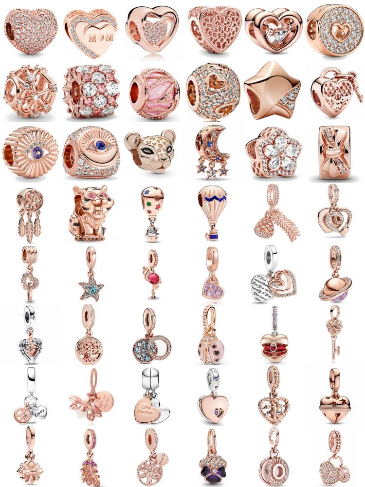 Rose Gold Series Firefly, Key Pendant Bead Component Bead Component Ideal Designed For European Authentic Original Bracelet High Quality Fine Jewelry
