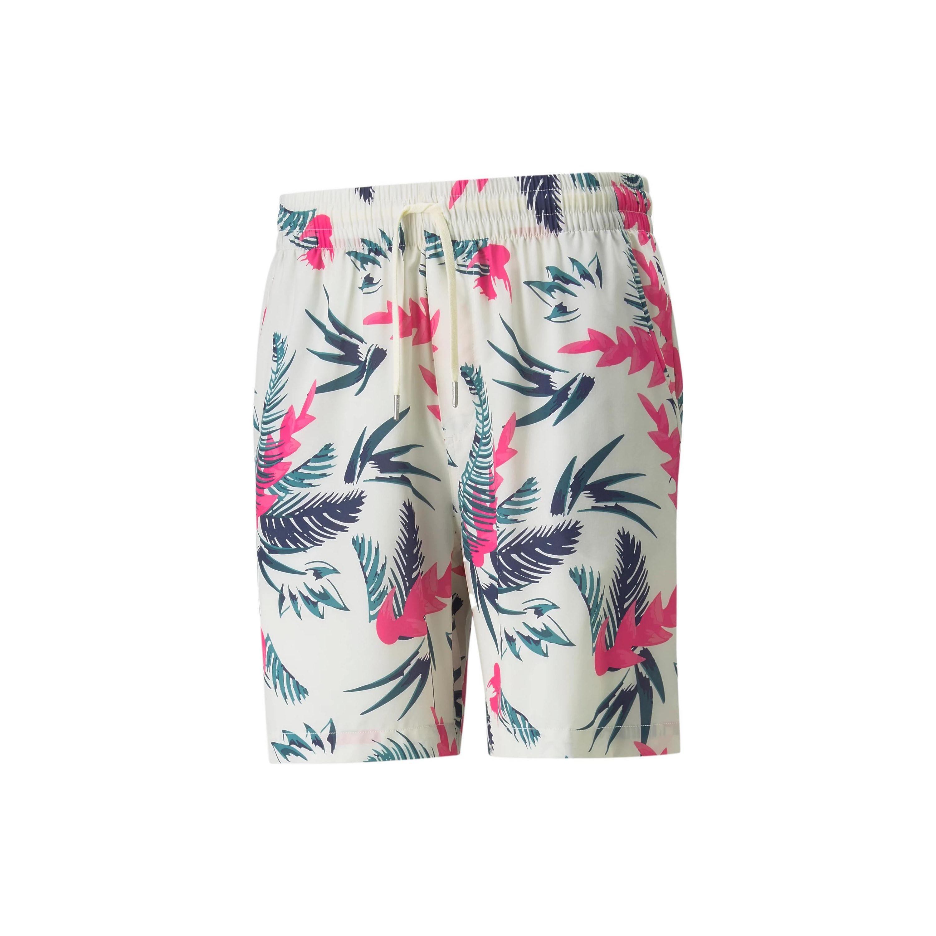 

Puma X Duvin Коллаборация Растительный Цветочный Принт На Шнуровке Прямые Шорты Мужские шорты Белый 534085-01 S