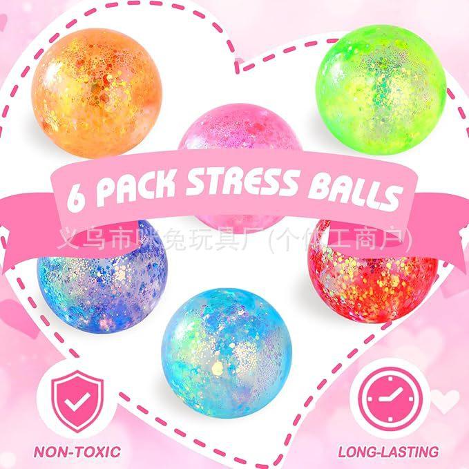 Factory Straight Hair Color Glitter Pressure Ball Children Pressure Relief Squeeze Vent Grape Ball