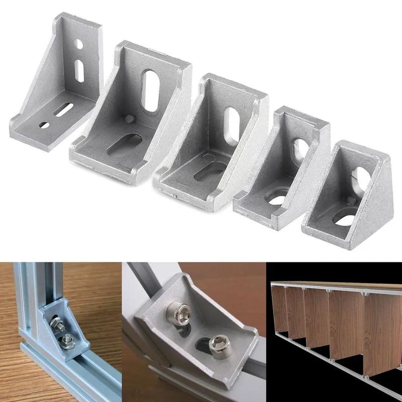 5/10PCS 2020-4040 Aluminum Corner Bracket, L Shape 90 Angle Connector, High Precision CNC Milled for T-Slot Profile Framing