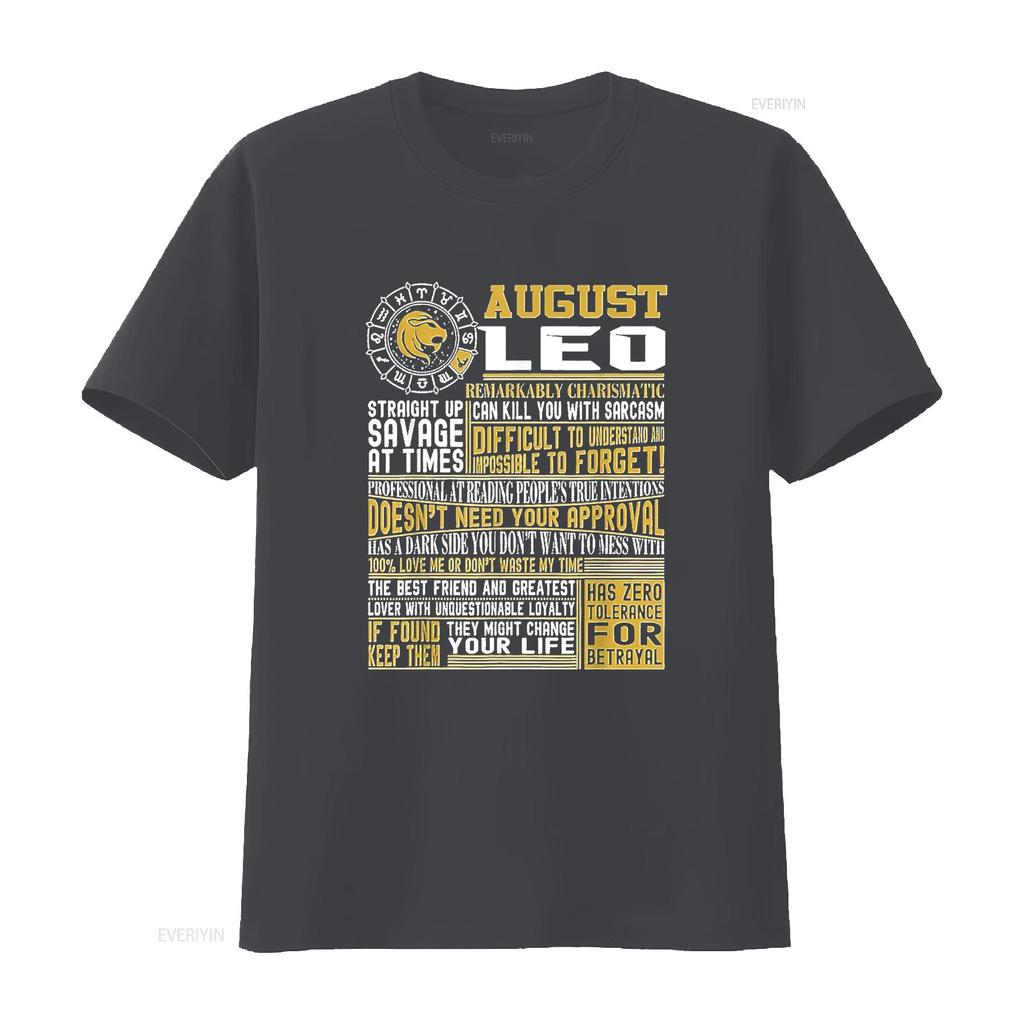 Best born in August Leo zodiac sign T Shirt for m Cute Womens Tops Summer Fashionable and Comfortable vintage Washed fashion
