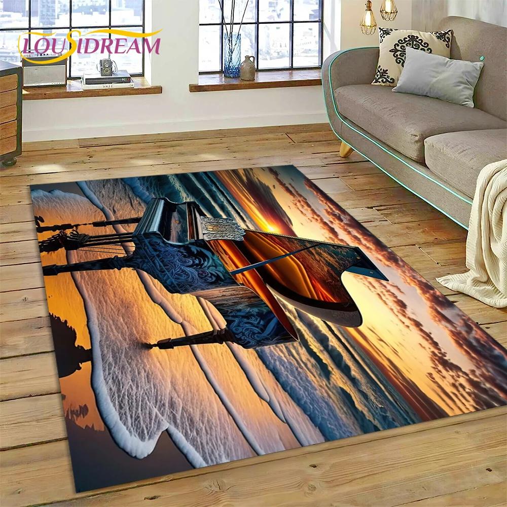3D Dream Piano Key Music Instrument Cartoon Area Rug Duży, Dywan do Domu Salon Sofa Wycieraczka Dekoracja, Dziecięca Mata Antypoślizgowa Podłogowa