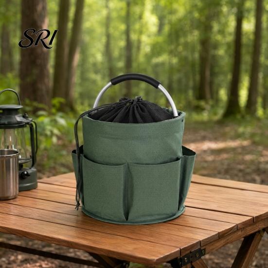 Faltbare Aufbewahrungstasche mit Griff & Kordelzug, Wasserdichte Oxford-Stofftasche Haushaltswerkzeug-Set Mehrere Taschen, Großer Reinigungsgeräte-Organizer