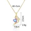 Women's Butterfly Necklace with Colored Zircon: Elegant Titanium Steel Clavicle Chain, Non-Fading, European & American Style